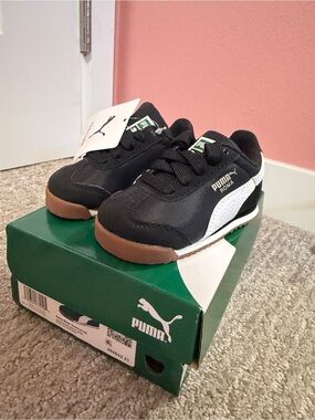 Puma Kids Roma Sneakers - Black/White/Brown Gum